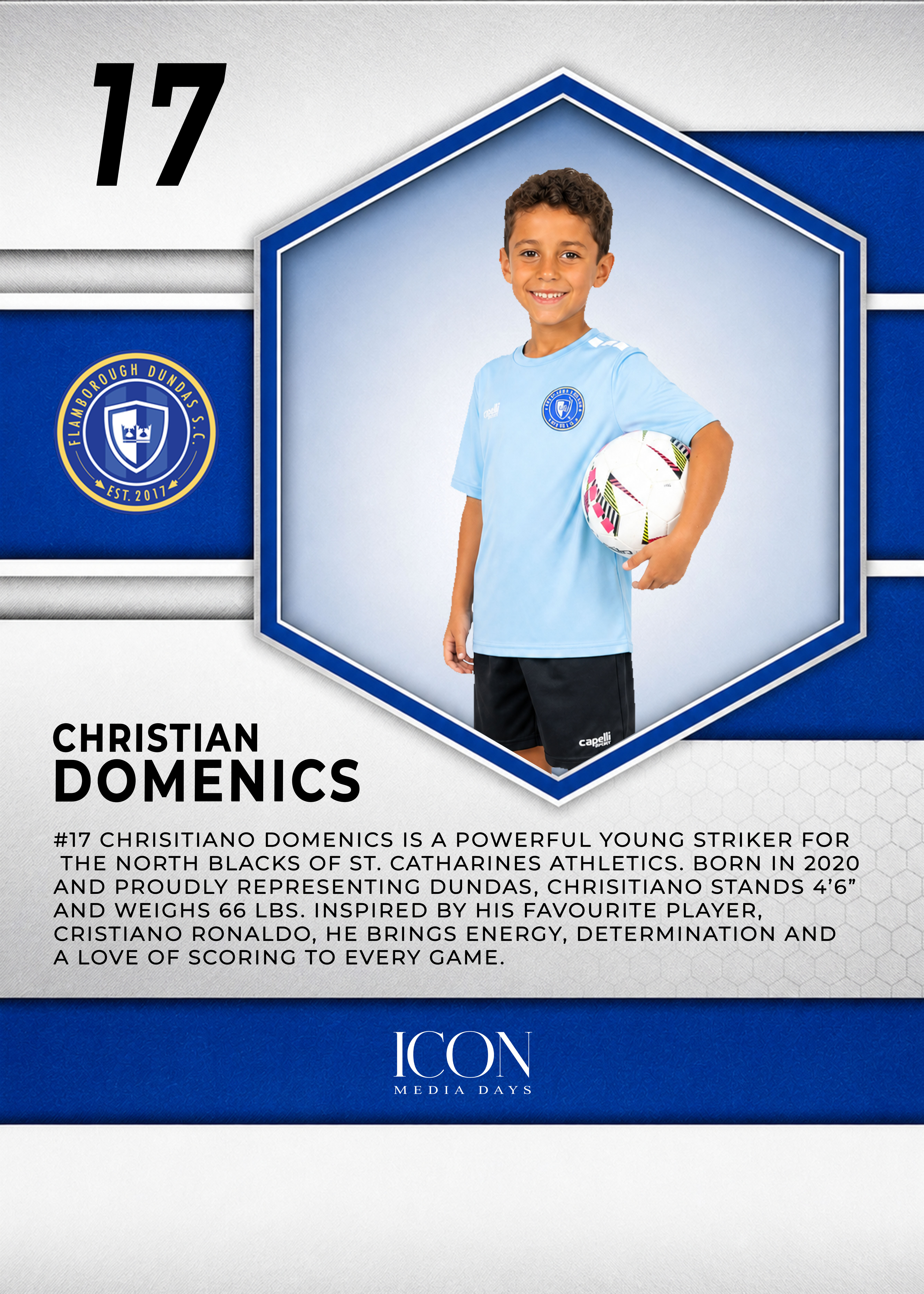 Christian Domenics soccer card back